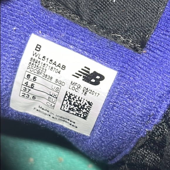 New Balance 515 Black and Teal Sneakers - Picture 3 of 9